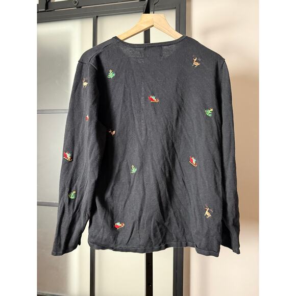 VINTAGE The Quacker Factory Christmas Cardigan Size Large - Picture 2 of 5